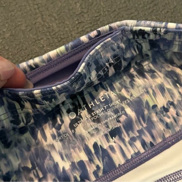 Athleta workout Set Ultimate muscle tank top & shorts, size M, purple and blue - Picture 10 of 15